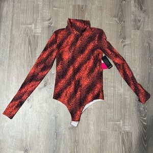 Red leopard body suit